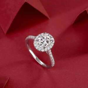 1Audrey Large Diamond Ring Luxury Fashion Set Moissanite Silver Ring Prohibit Tk Sales - Five